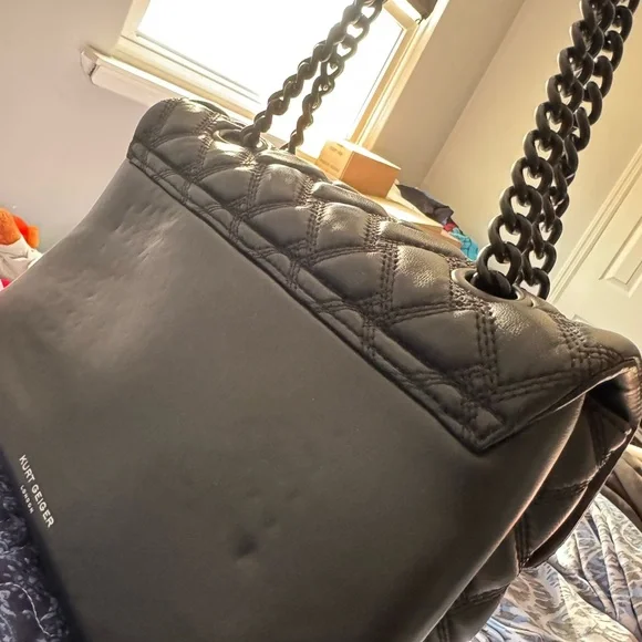 Kurt Geiger Black Quilted Chain Bag - Picture 3 of 5